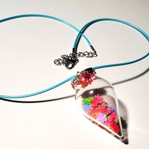Autism Awareness Glitter Necklace